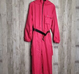 Squid Game Pink Hooded Jumpsuit with Black Belt. Halloween Costume